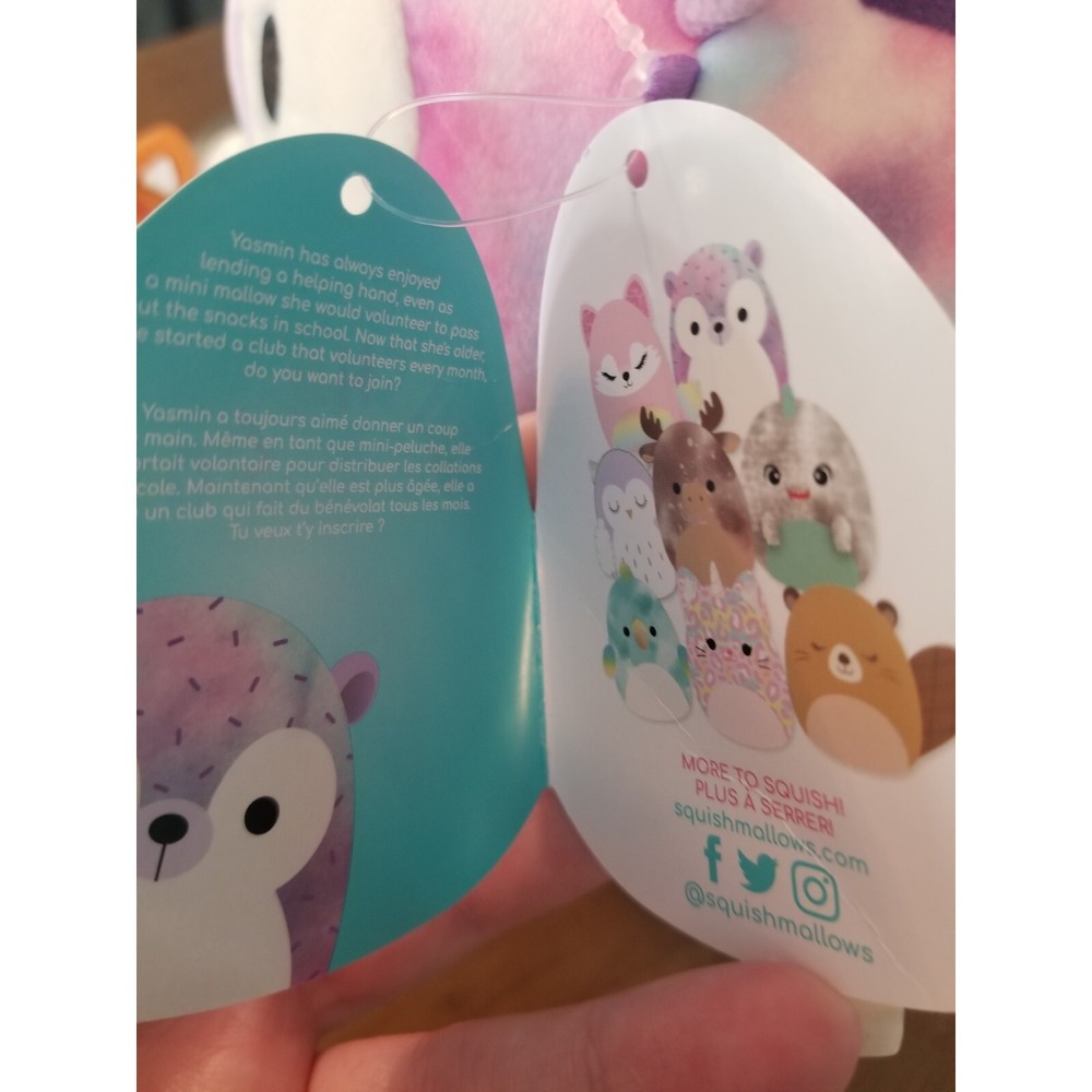NWT Squishmallow 2021 8" Yasmin the Pink Purple Blue Tie Dye Hedgehog Sprinkles - Picture 4 of 4